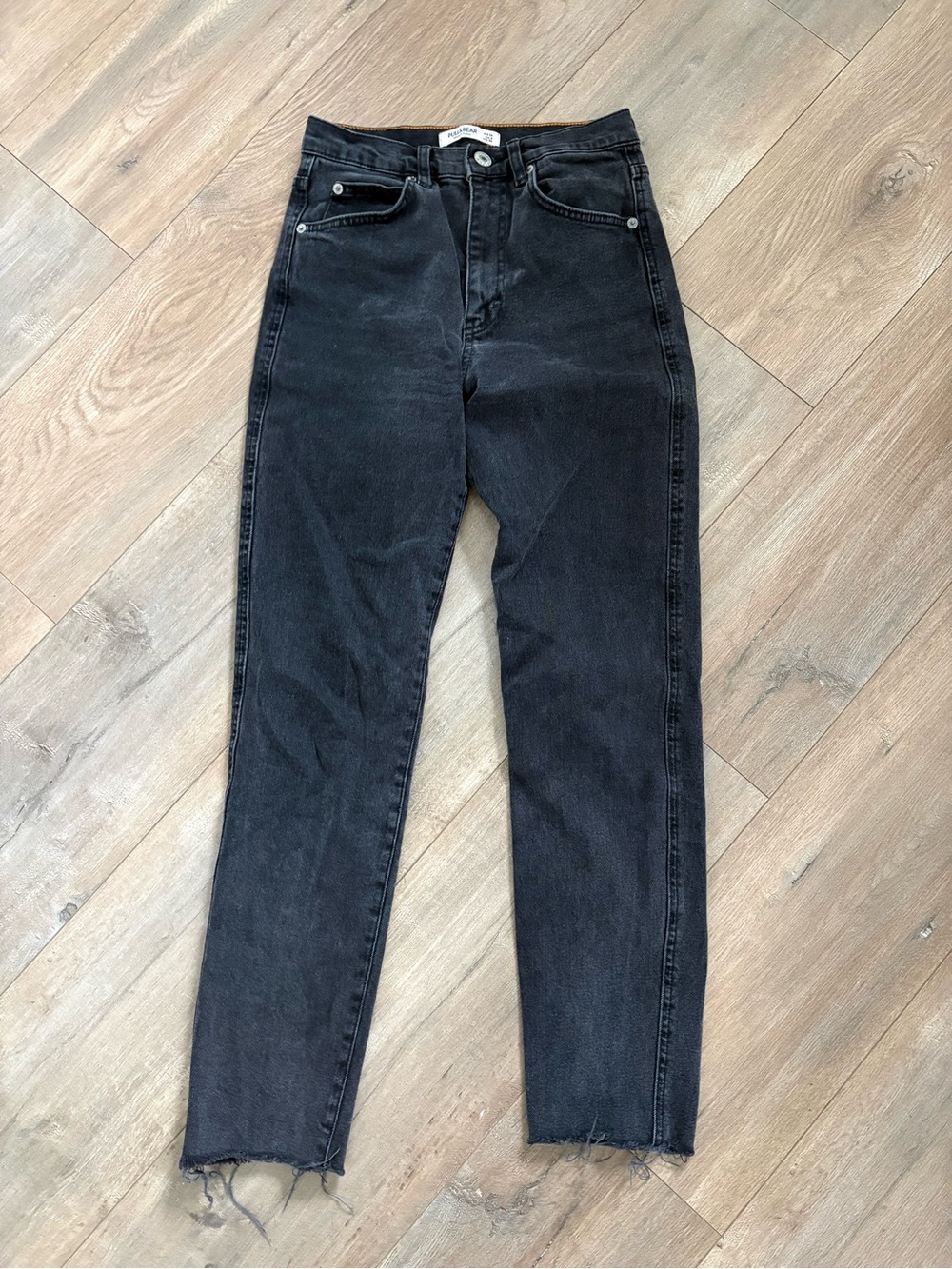 Pull&Bear Women's Black Straight Leg Jeans